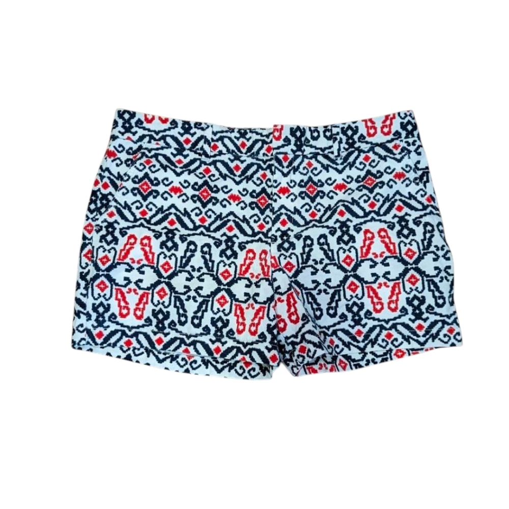 Tommy Hilfiger Red, White, Blue iKat Print Shorts Size 16